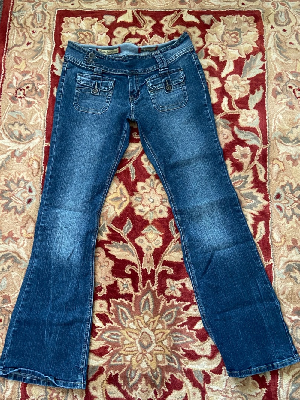 Vanilla Star Women's Dark Blue Flare Jeans